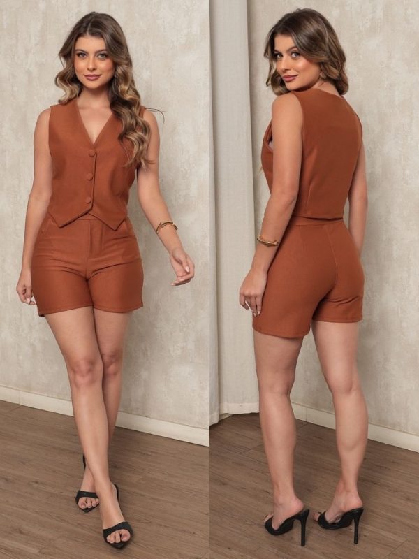 conjunto rebeca short e colete 676 conjunto rebeca short e colete 676