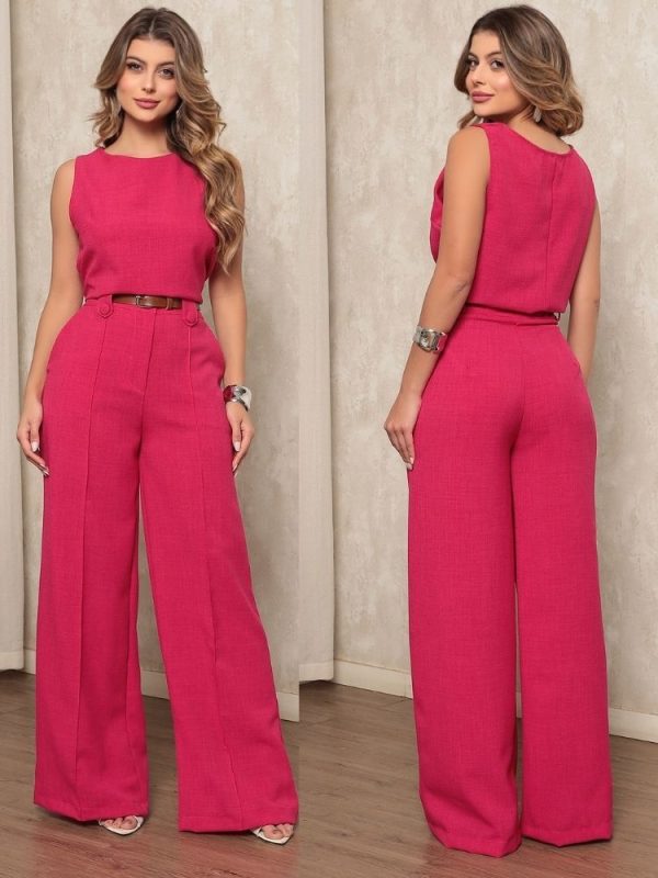 conjunto gaby calça e regata linho 609 conjunto gaby calça e regata linho 609