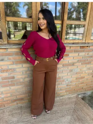 calça baby pantalona alfaiataria 10023
