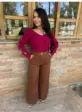 calça baby pantalona alfaiataria 10023